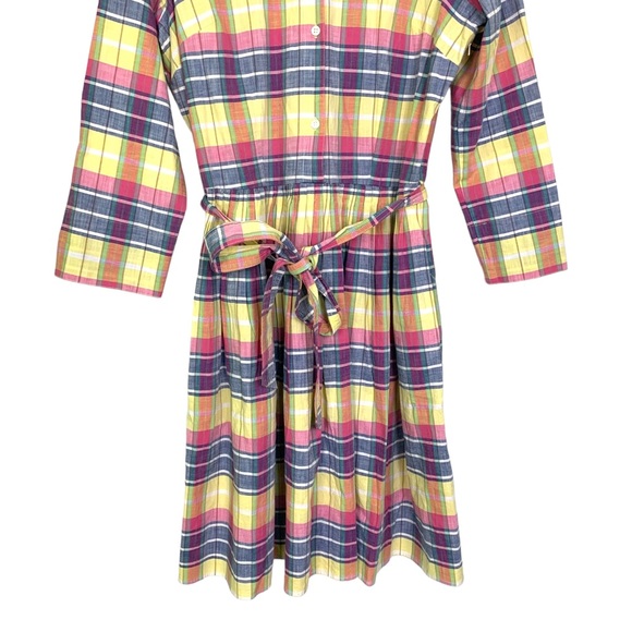 Lands End Madras Plaid Shirtdress - Picture 4 of 8